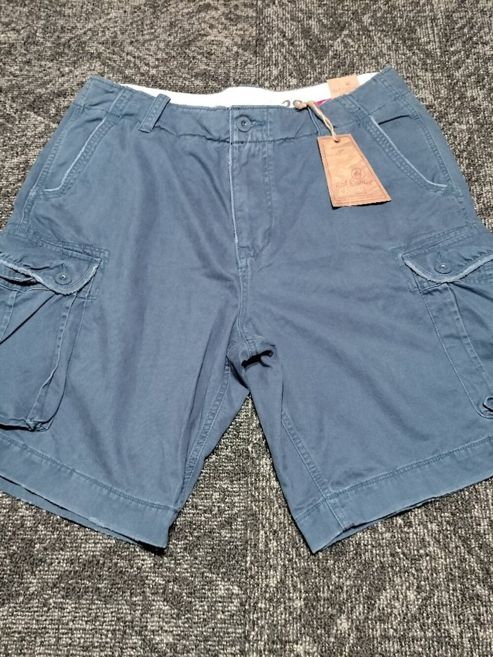RED CAMEL Mens 38 Navy Blue distressed Vintage style Cargo Shorts Cotton NEW NWT